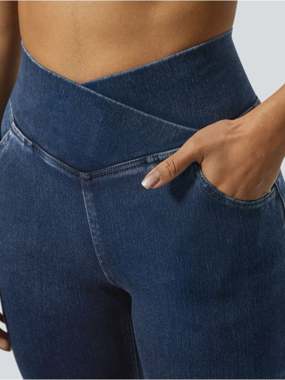 Halara Flex High Waisted Crossover Wide Leg Jean - Picture 3 of 16